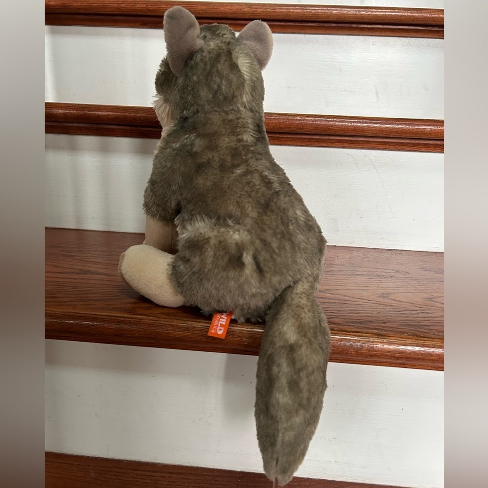 Wild Republic Gray Wolf 12” Soft Plush Stuffed Animal Toy Soft Fluffy Cuddly - Picture 6 of 10